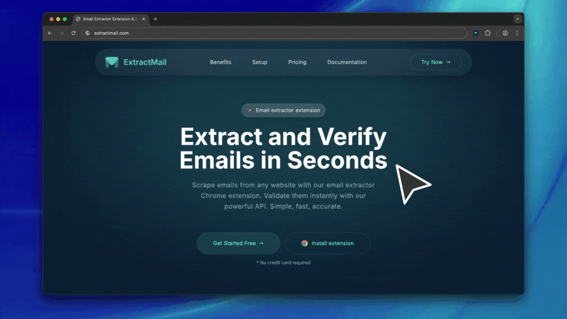 Email Extractor Extension demo
